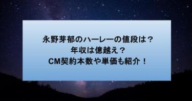 永野芽郁のハーレーの値段は?年収は億越え?CM契約本数や単価も紹介!