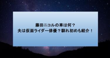 藤田ニコルの車は何?夫は仮面ライダー俳優?馴れ初めも紹介!